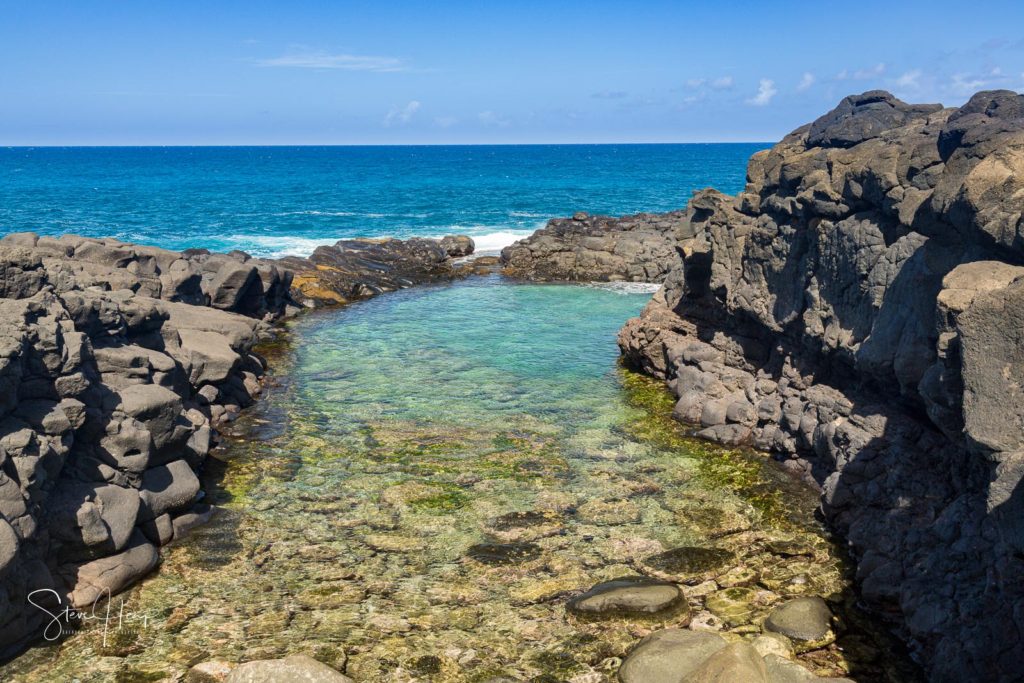 Wall art of Queens Bath on the north coast of Kauai. Perfect as a metal print!