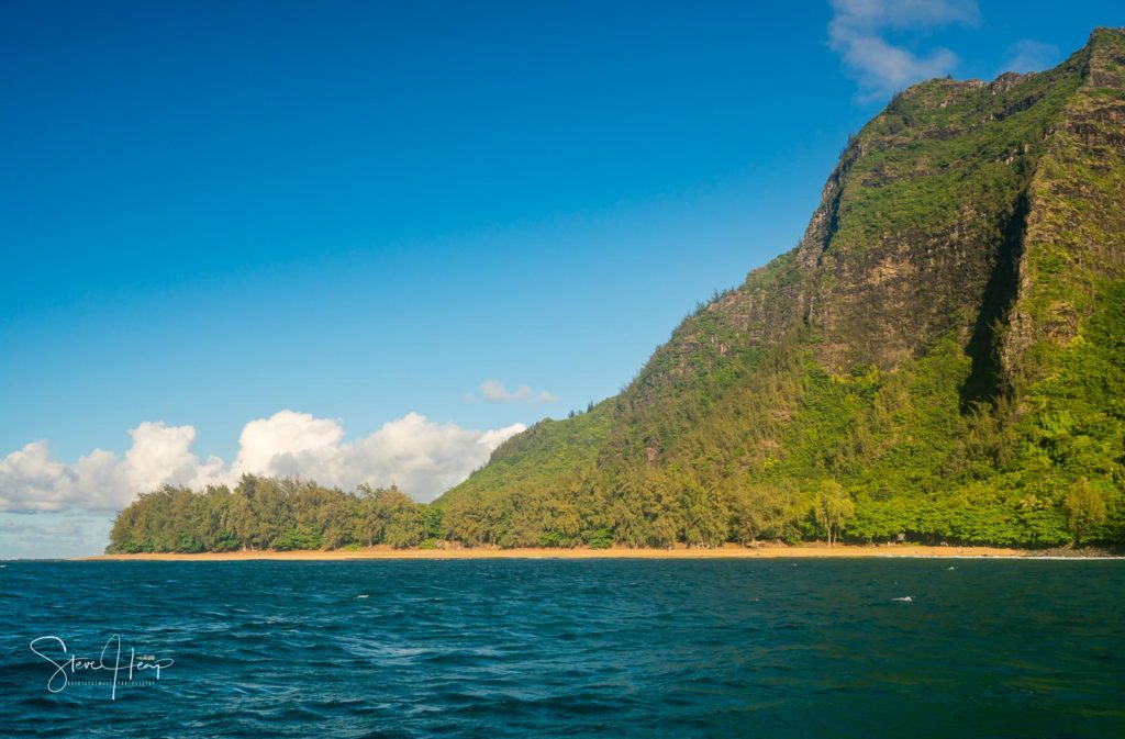 Wall art of Ke'e Beach from a sunset cruise along the Na Pali coast