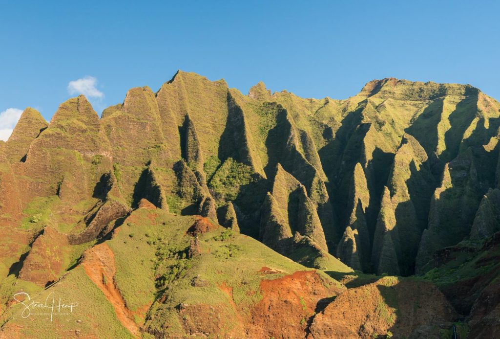 Wall art of the fluted mountains of the Na Pali range on Kauai
