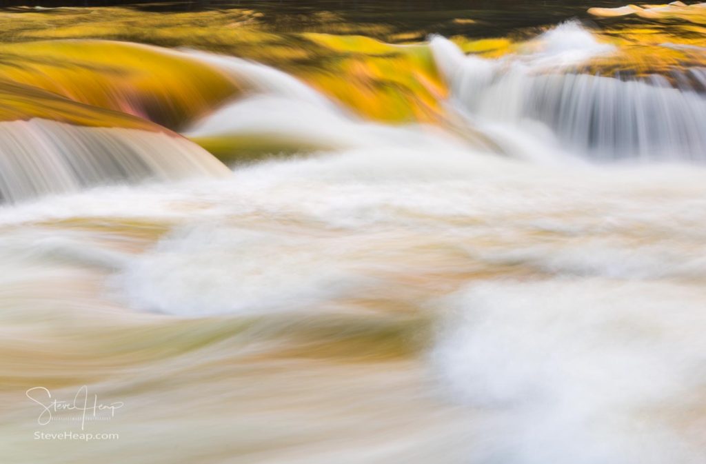 Abstract view of the flowing water over Valley Falls in West Virginia