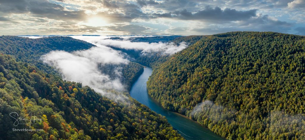 Panoramic wall art of the valley of the Cheat River near Morgantown WV