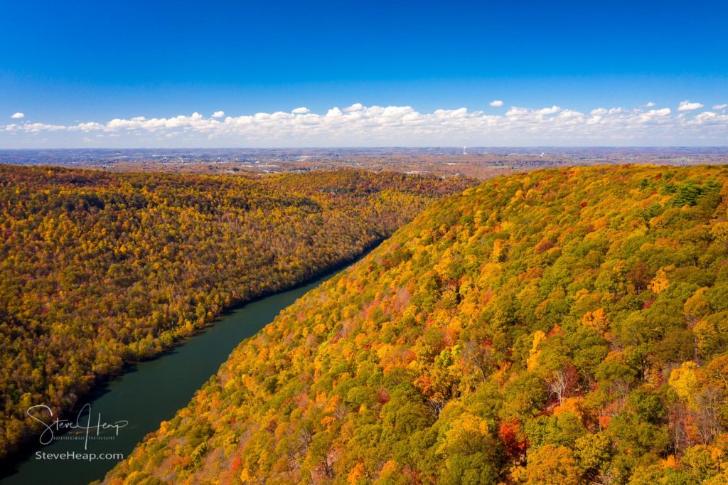 Wall art of the Cheat River flowing towards Morgantown in West virginia