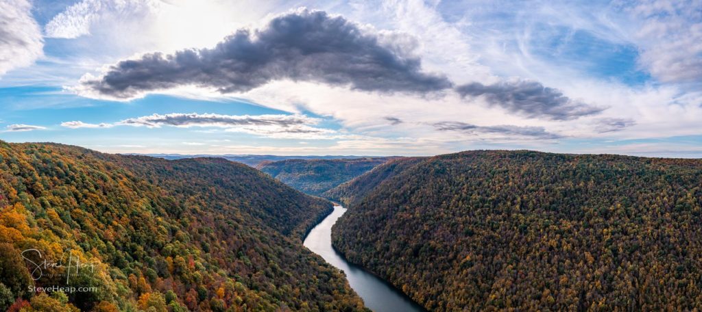 Wall art of panorama of Coopers Rock State Park looking up the valley of the Cheat River