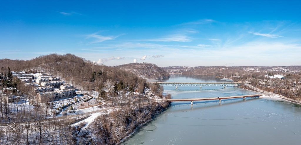 Ice forming on Cheat Lake near Morgantown