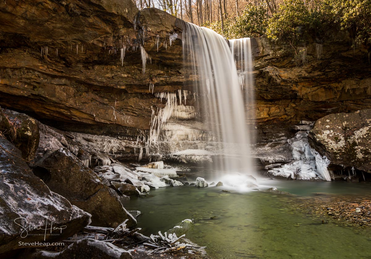 Cucumber Falls in the winter