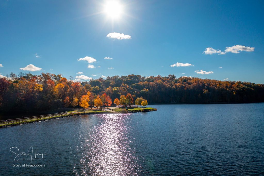 Autumn colors around the Cheat Lake Park on Morgans Run near Morgantown, West Virginia