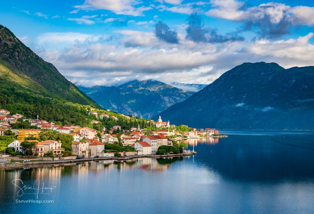 Small village of Prcanj on coastline of Gulf of Kotor in Montenegro. Prints available in my store