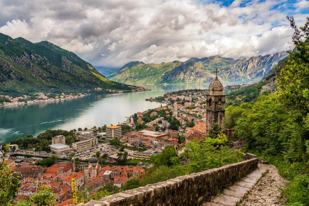 Steep pathway by Church of our Lady of Remedy above old town Kotor in Montenegro. Prints available in my store