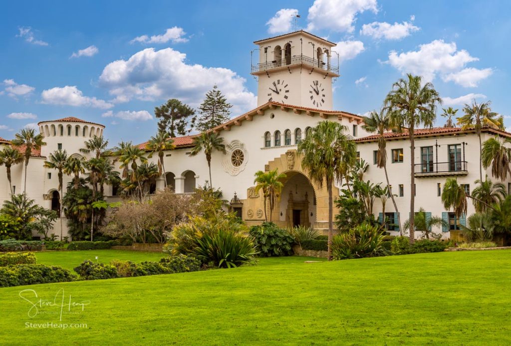 Exterior of famous Santa Barbara courthouse in California. Prints and other products available in my store