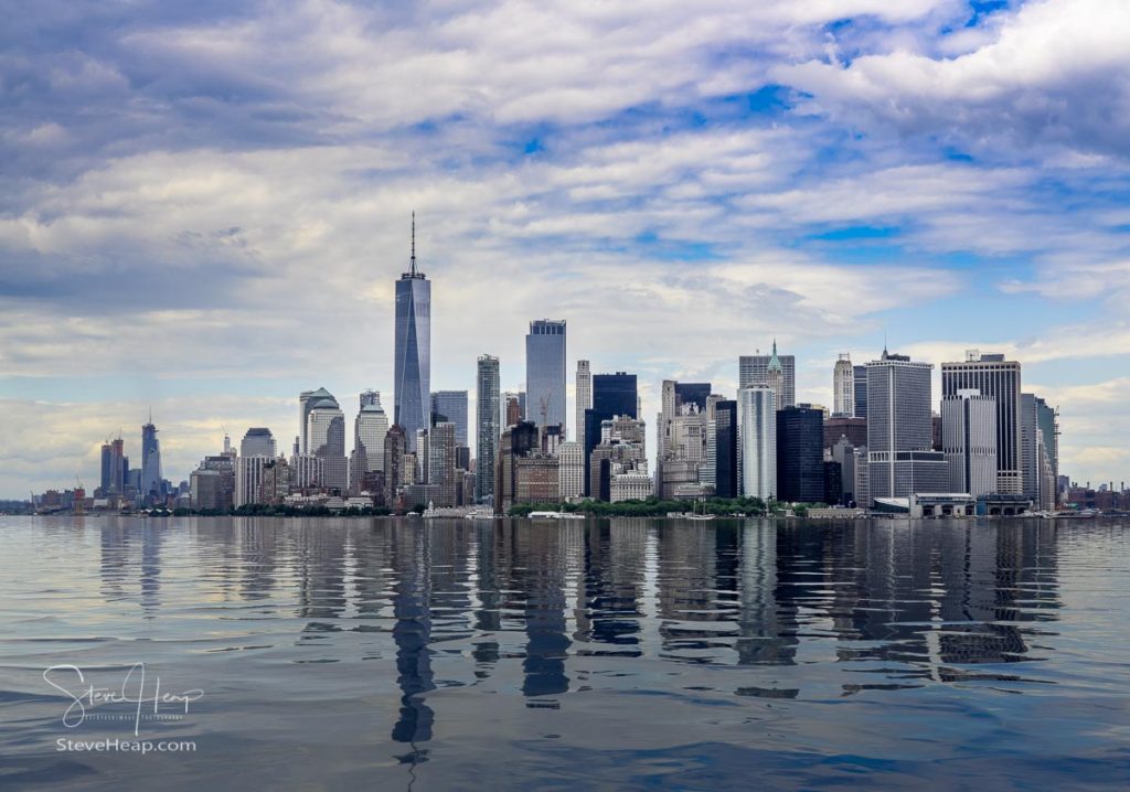 Panorama of Manhattan in New York City with an artificial water surface. Prints available in my store