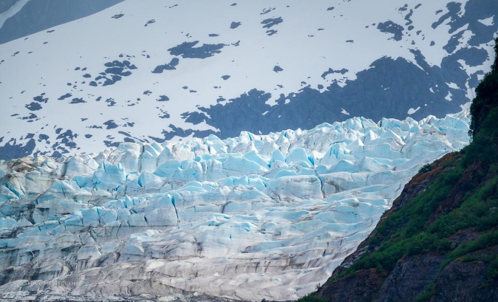 Close up of crevasses on the Mendenhall Glacier as it enters lake close to Juneau in Alaska. Prints available in my online store