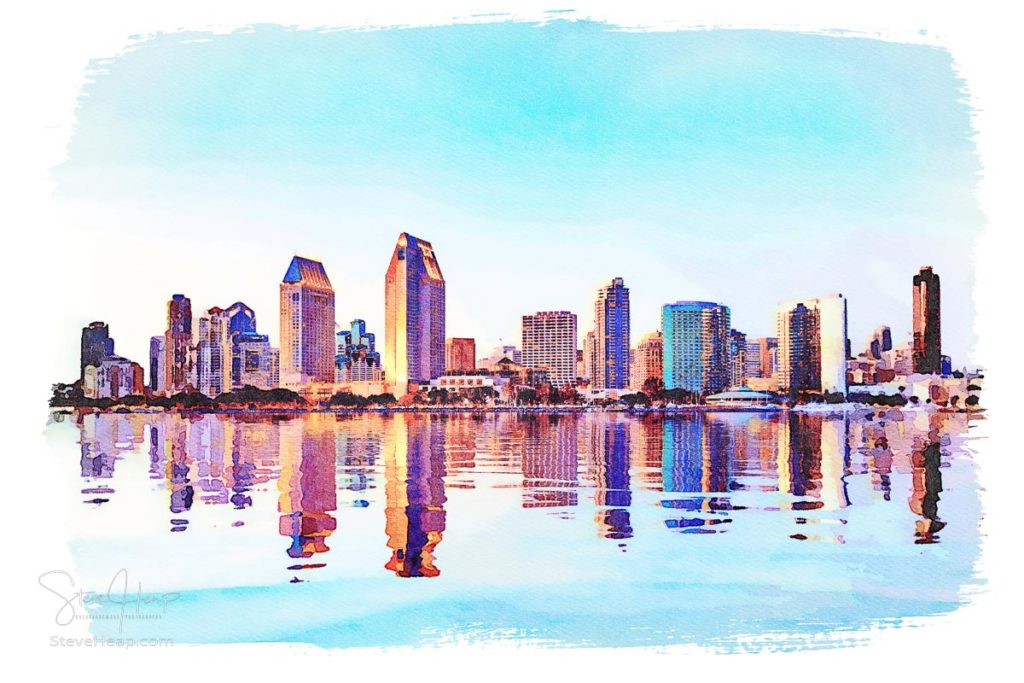 Watercolor of San Diego - digitally created from an original photograph. Prints available in my online store
