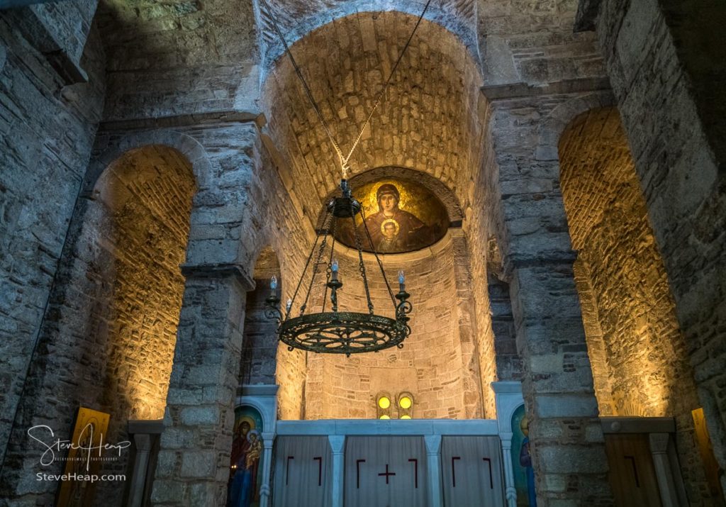 Interior of Little Metropolis church by Metropolitan Cathedral in Athens