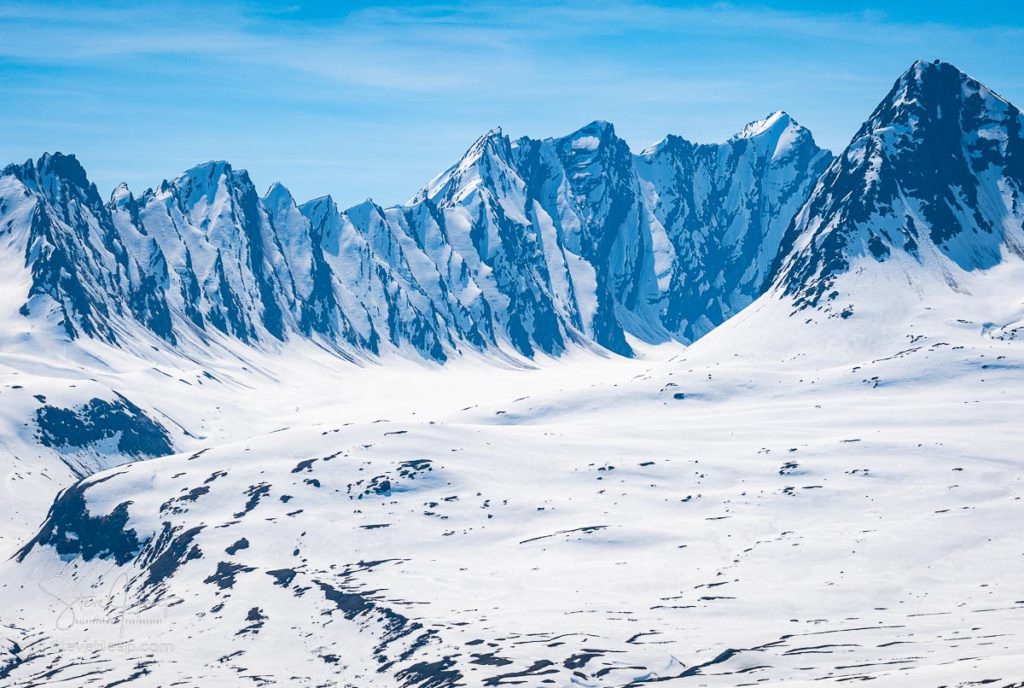 View of majestic and jagged mountains of Thompson Pass near Valdez in Alaska. Prints available in my online store