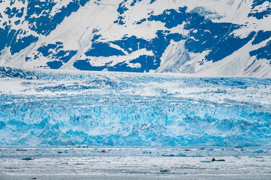 Close up of crevasses on the Hubbard Glacier as it enters the ocean on the Alaskan coast south of Valdez. Prints available in my store