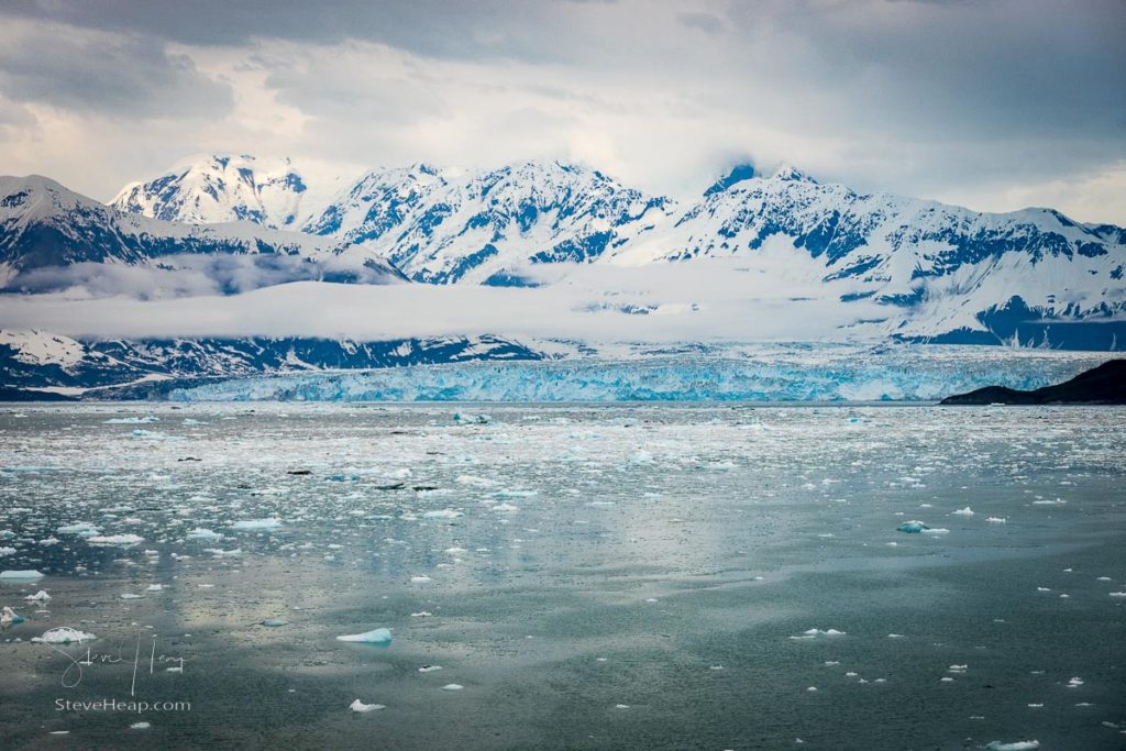 Wide view of the famous Hubbard Glacier as it enters the ocean on the Alaskan coast south of Valdez. Prints available in my online store