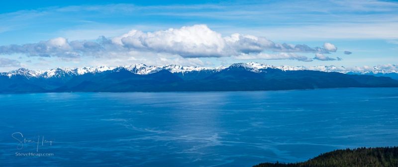 High definition panorama of the mountains at Icy Strait Point near Hoonah in Alaska