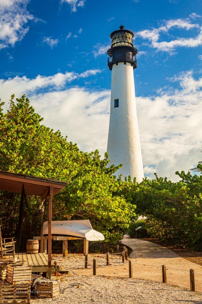 Cape Florida Lighthouse and Lantern in Bill Baggs State Park in Key Biscayne Florida