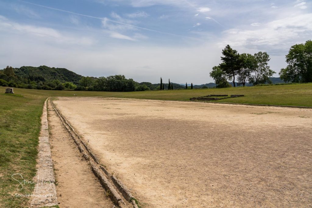 Stadium and running track at Olympia at the site of the first Olympic games near Athens Greece