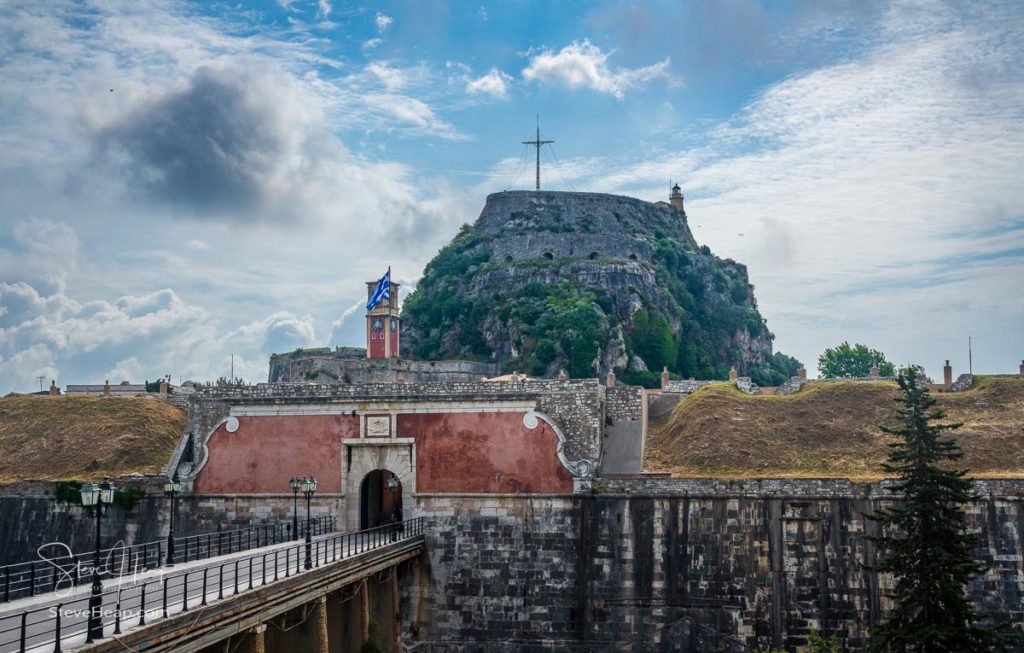 Entrance bridge into the Old Fortress in the town of Corfu. Prints available in my online store