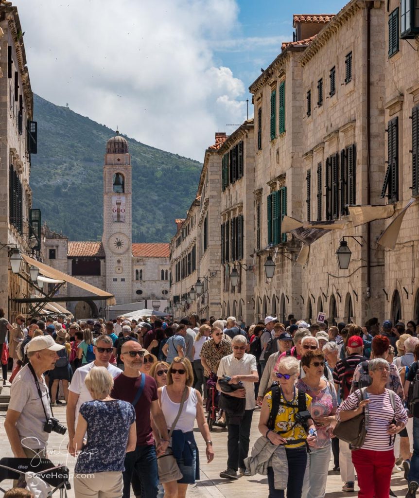 Crowds of tourists in the old town as overtourism becomes an issue across Europe