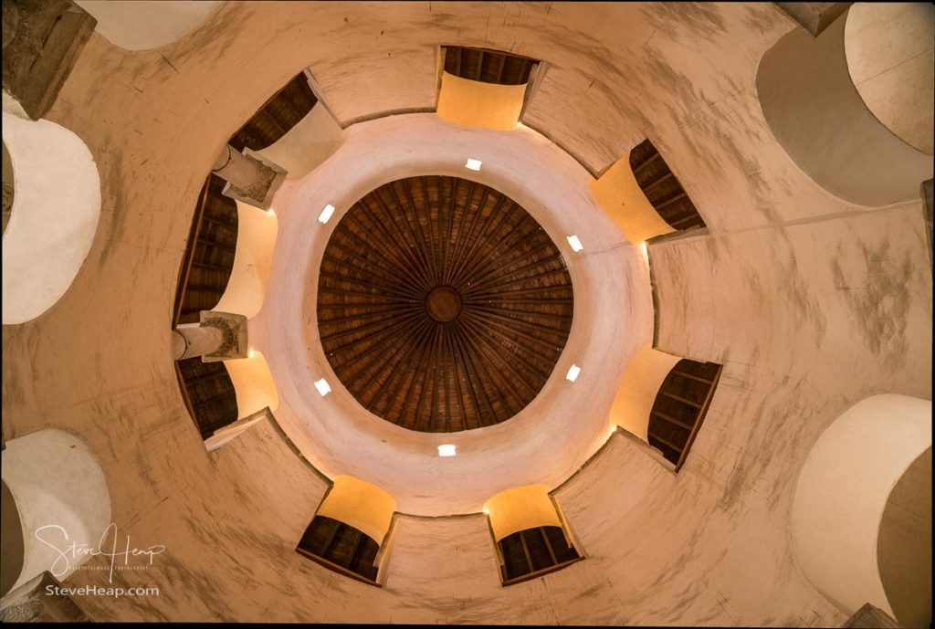 Wooden roof of interior of St Donatus's church in the ancient old town of Zadar in Croatia