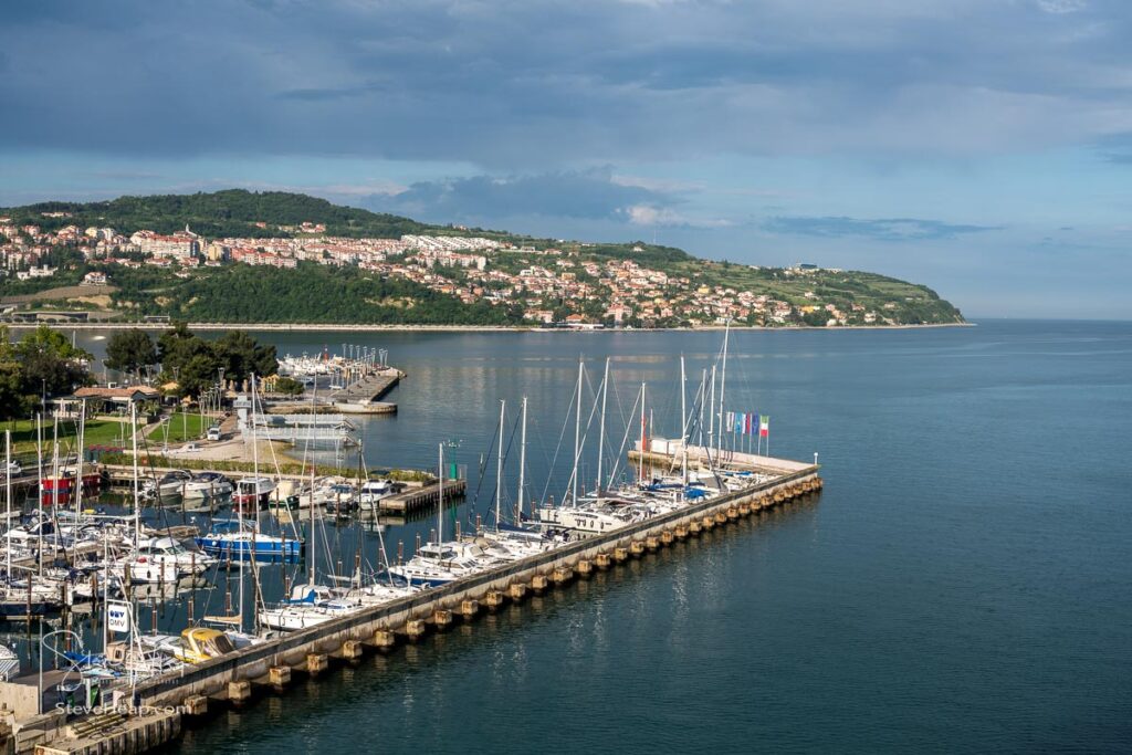 Yachts and pleasure craft in the marina by the old town of Koper in Slovenia