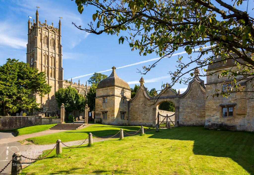 St James Church and gateway to Campden house in old Cotswold town of Chipping Campden. Prints available in my online store