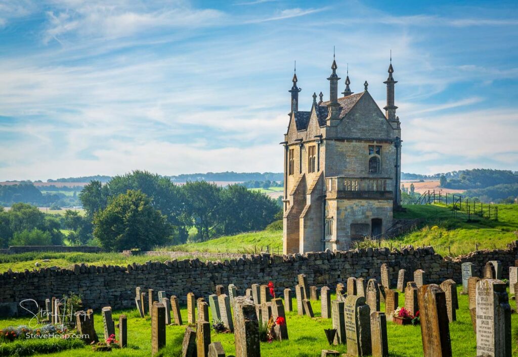 St James Church graveyard and one of the banqueting halls to Campden House in Chipping Campden. Prints in my store