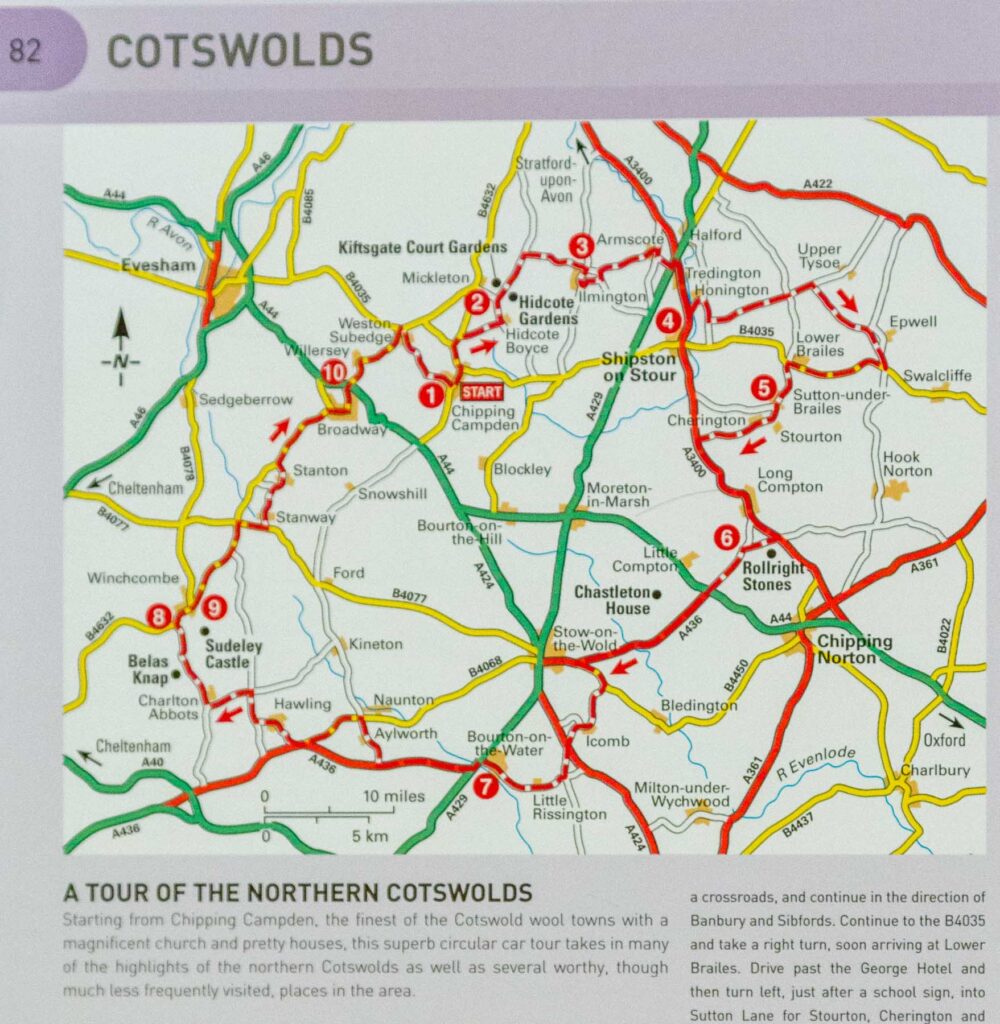 A tour of the Cotswolds from an AA driving book from around 1980