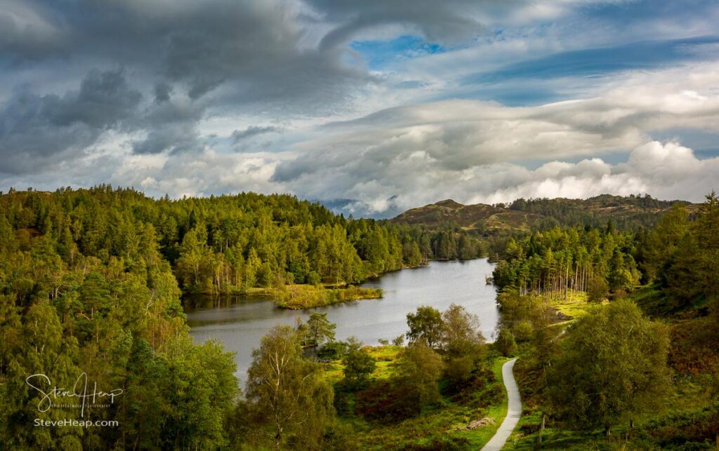 Panoramic view over Tarn Hows in English Lake District. Prints in my store