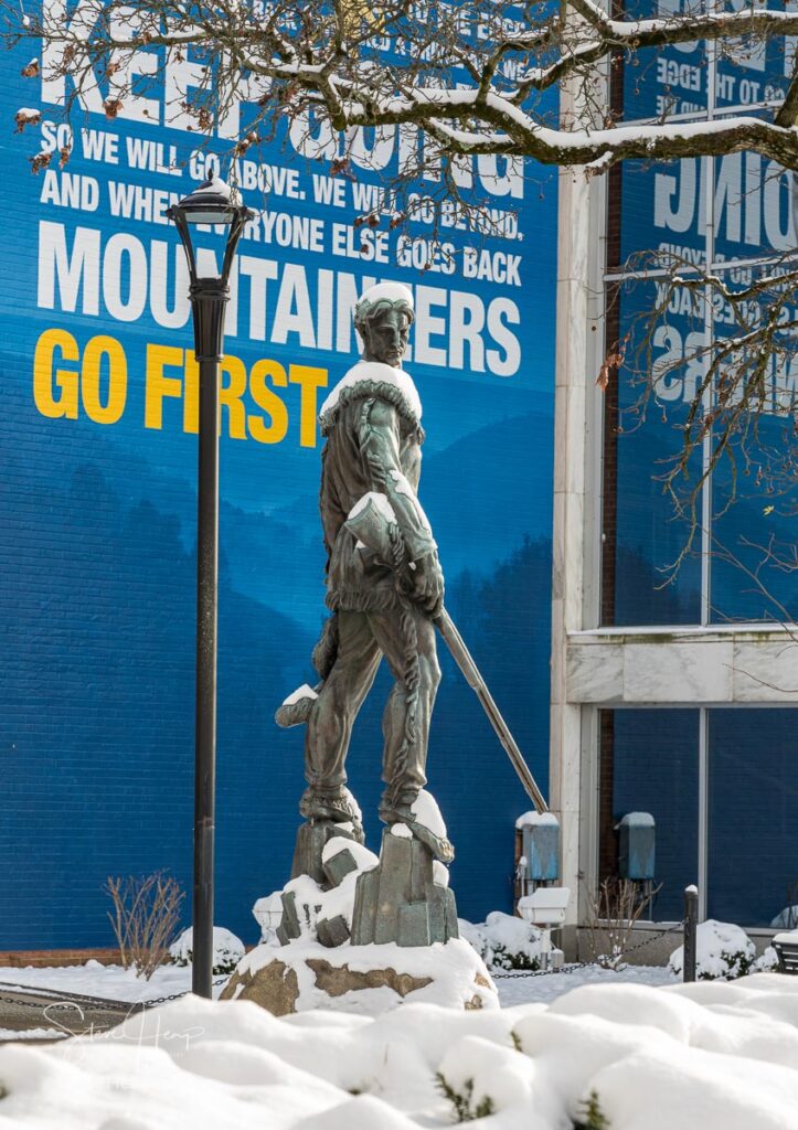 Mountaineer Statue in Morgantown WV