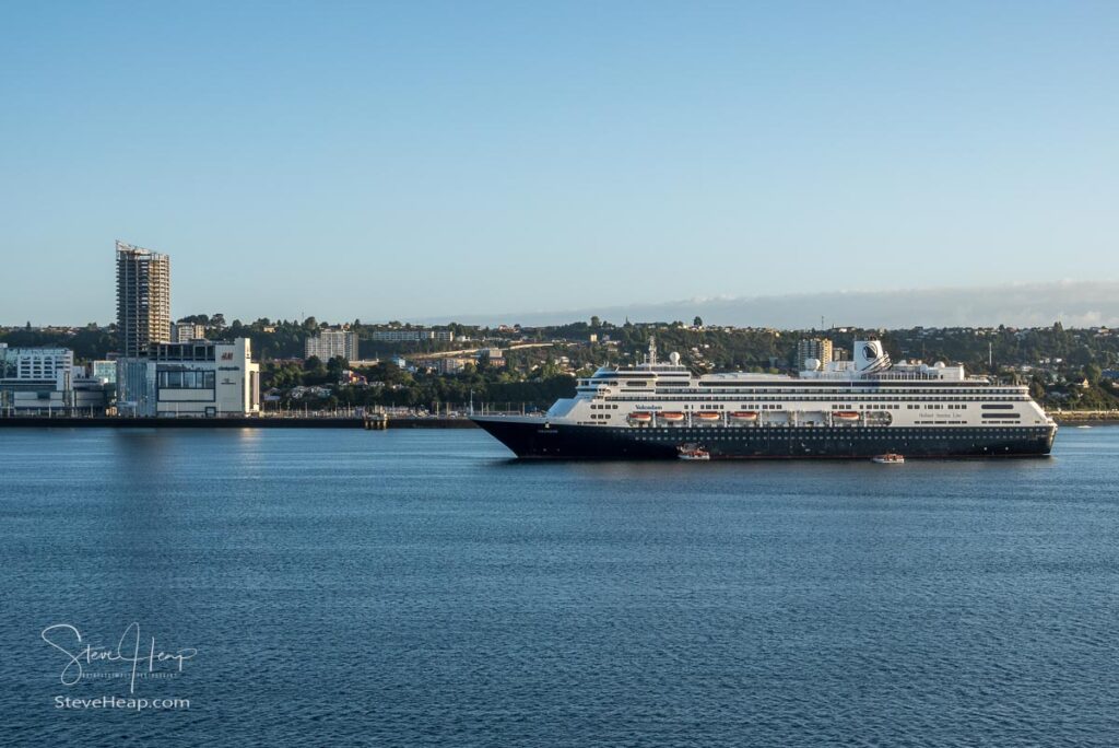Puerto Montt, Chile - 24 January 2023: Holland America Line Volendam ship at anchor