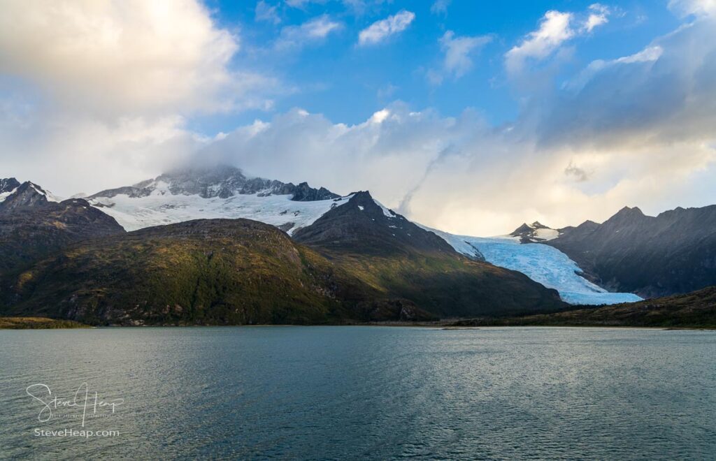 View of Holanda or Dutch glacier in Glacier Alley of Beagle channel in Chile