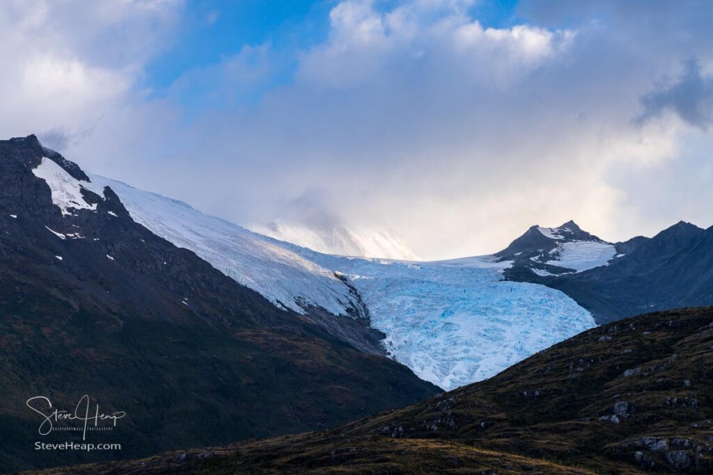 View of Holanda or Dutch glacier in Glacier Alley of Beagle channel in Chile