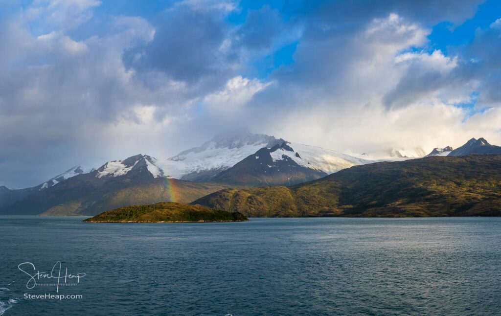 Panorama of Holanda or Dutch glacier in Glacier Alley of Beagle channel in Chile