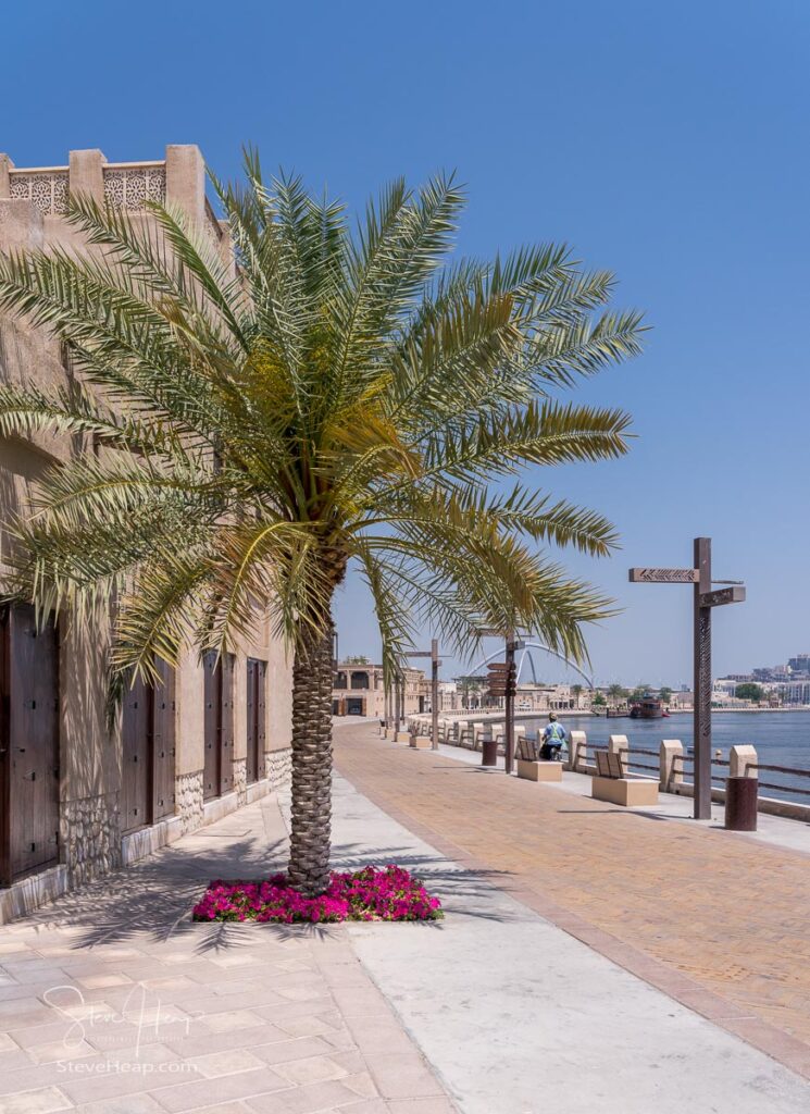 Wide promenade along the Creek in the Al Shindagha district and museum in Bur Dubai. Prints in my online store
