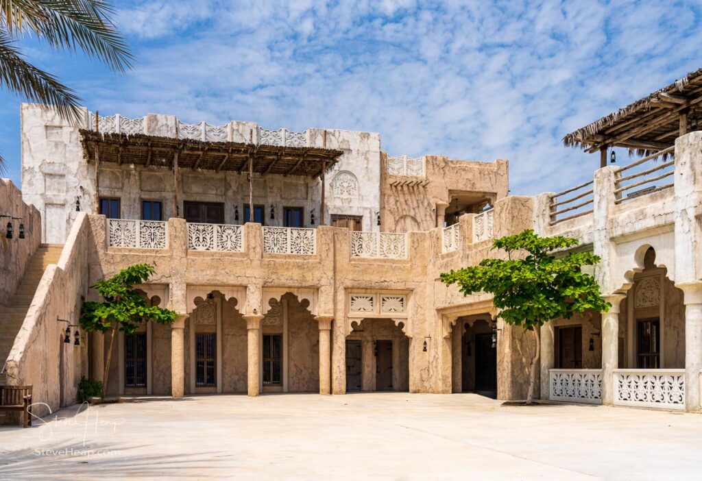 Wide courtyard in front of a traditional house along the Creek in the Al Shindagha district in Bur Dubai. Prints available in my store