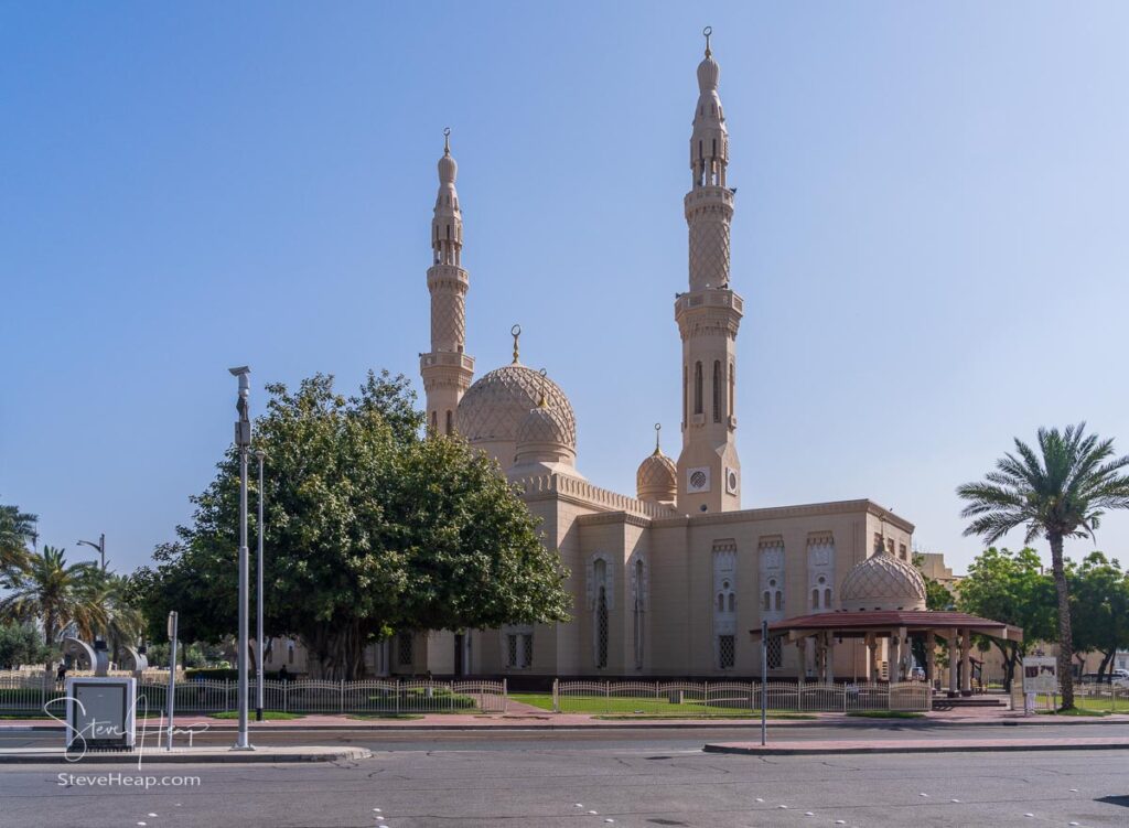 Exterior of the Jumeirah mosque in Dubai, UAE, open for cultural visits and education for visitors