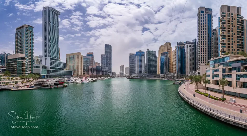 Panorama of the Dubai Marina looking towards the south west