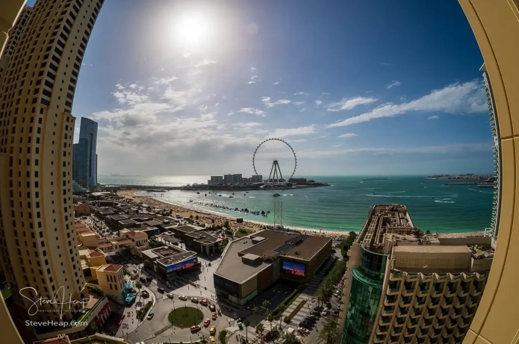 View from my balcony at the Hilton Dubai The Walk resort at JBR beach