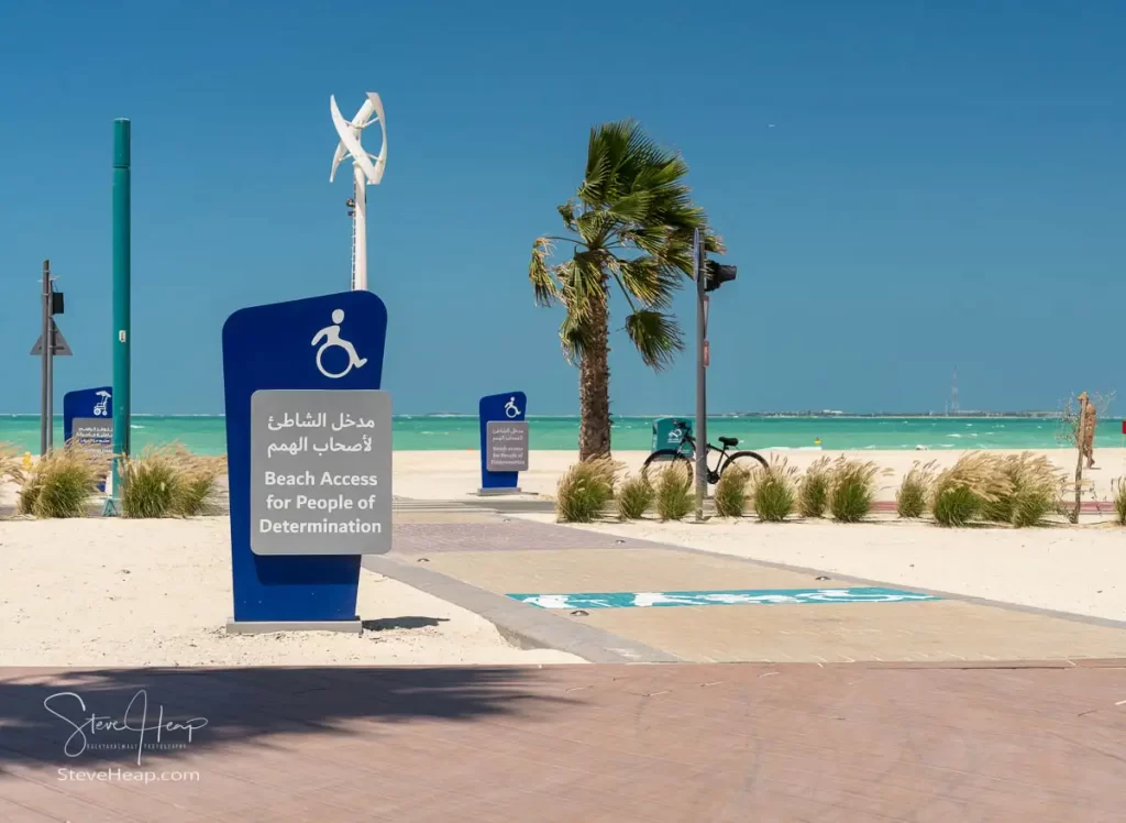 Access point to the beach for wheelchair users at Kite beach in Dubai