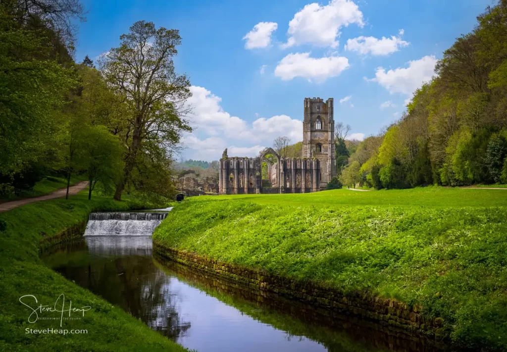 Fountains Abbey and the River Skell. USA prints - UK prints