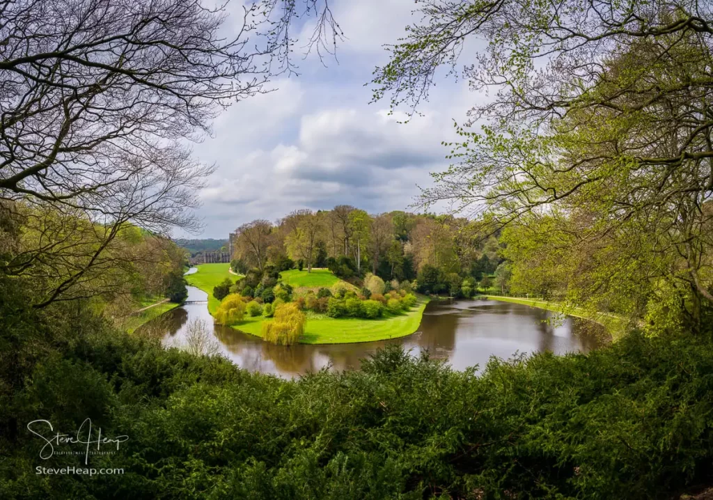 The Secret view along the river towards the Fountain Abbey ruins. USA prints - UK Prints