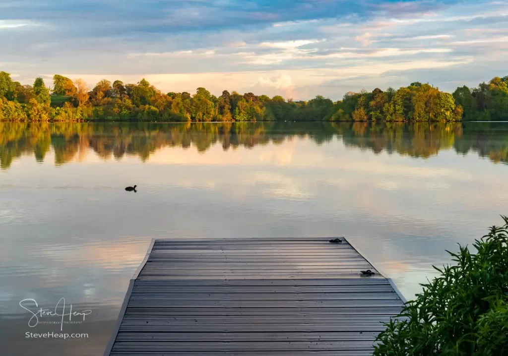 Fishing pier providing a lovely place to just admire the views around the Mere in Ellesmere