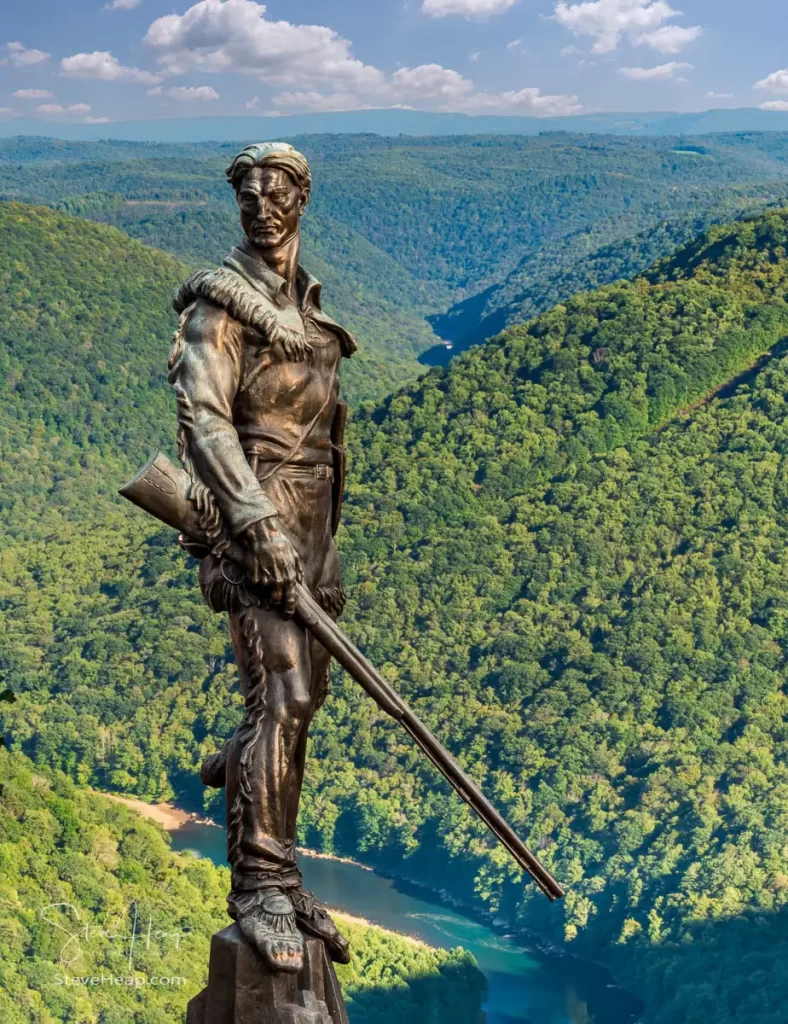 Famous Mountaineer statue looking back towards Morgantown from the Snake Hill overlooks. Prints available from Pictorem and Fine Art America