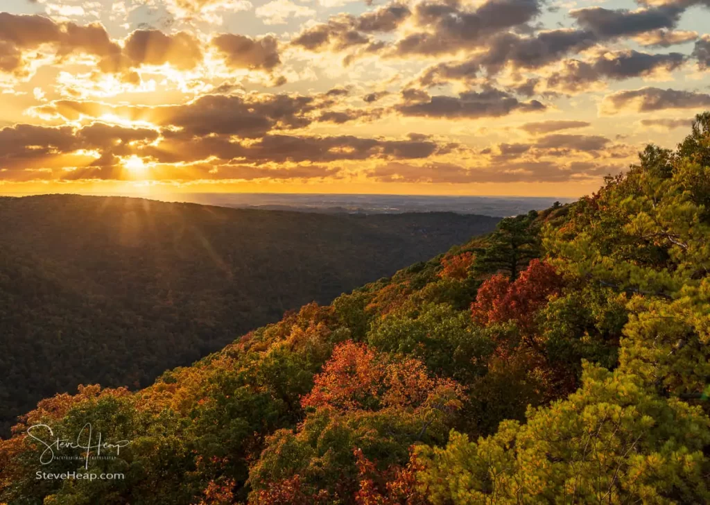 Sunset over Morgantown seen from the Coopers Rock overlook. Prints available from Pictorem and Fine Art America