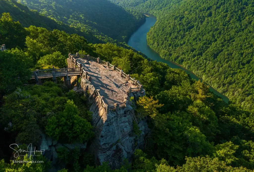 View from above the main overlook at Coopers Rock down into the Cheat River gorge. Prints available from Pictorem and Fine Art America