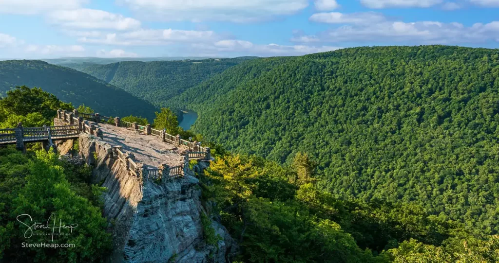 Panorama of the Cheat River gorge from above the Coopers Rock overlook. Prints available from Pictorem and Fine Art America
