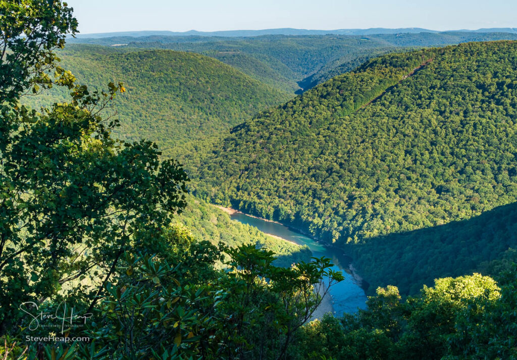 View of Cheat River Canyon from Snake River Wildlife Management Area near Morgantown in West Virginia